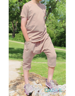 Ensemble Nautik Kid - Beige - Sarouel + T-Shirt de 3 à 16 ans - Qaba'il