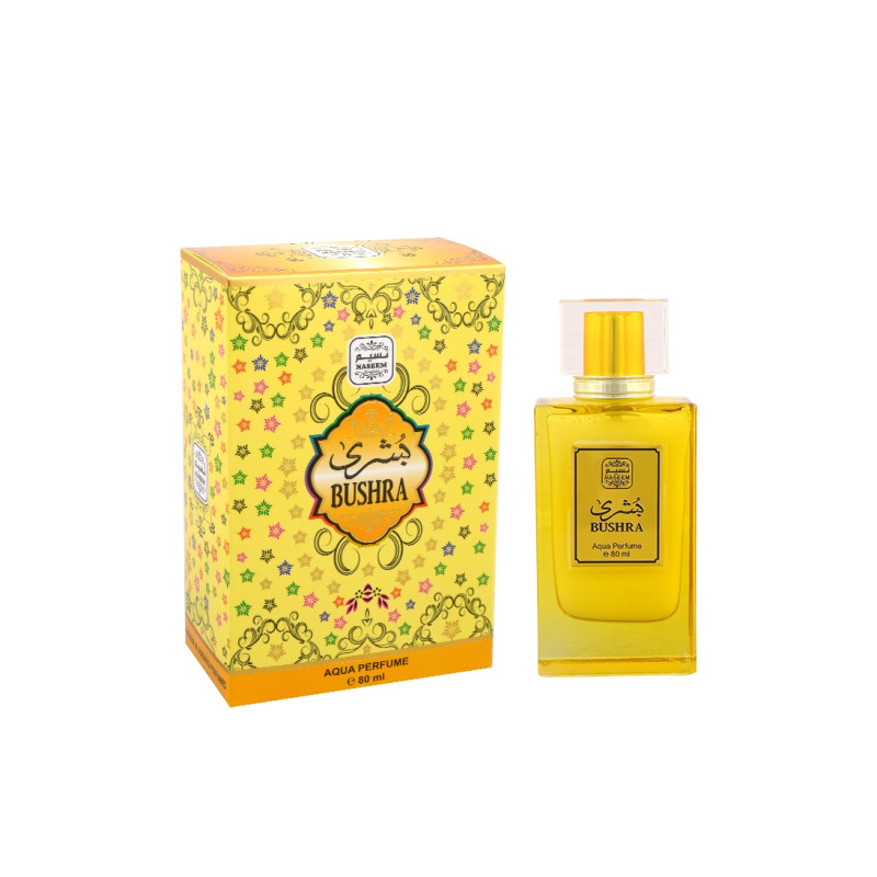 Spray Bouchra / Bushra - Parfum de Dubaï : Mixte - Aqua Parfum Sans Alcool - Naseem - 80 ml Spray Bouchra / Bushra - Parfum de Dubaï : Mixte - Aqua Parfum Sans Alcool - Naseem - 80 ml