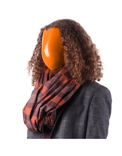 Izar Oker, Sarong ou Pagne à Bandes Ocre Orange et Rouge - Izare