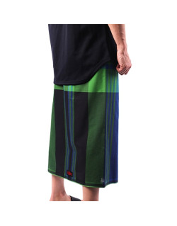 Izar Cochoa, Sarong ou Pagne à Bandes Vert, Noir et Bleu - Izare