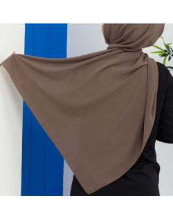 Hijab Soie de Médine Marron Taupe Foncé - Voile ou Foulard - Sedef