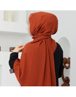 Voile Soie de Médine - Brique - Hijab, Foulard, Châle pour Femme - Sedef