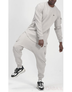 Ensemble Sarouel et Sweat Gris Clair, Survêtement Qaba'il : Sniper NEO
