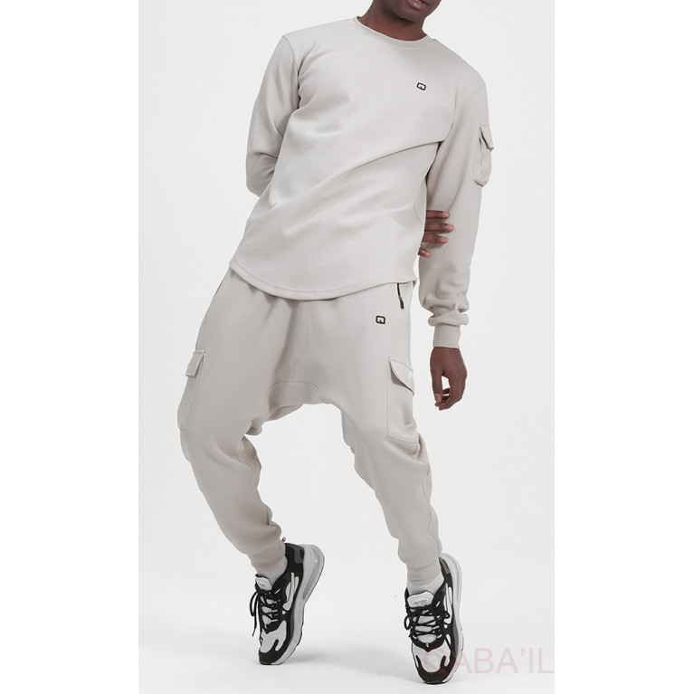 Ensemble Sarouel et Sweat Gris Chiné, Survêtement Qaba'il : Sniper Ensemble Sarouel et Sweat Gris Chiné, Survêtement Qaba'il : Sniper