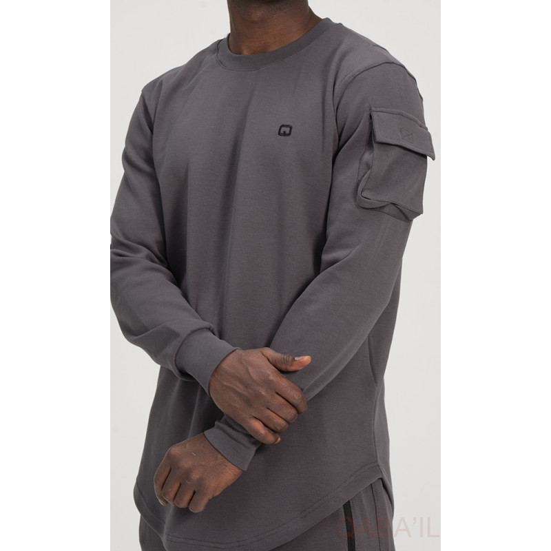 Ensemble Sarouel et Sweat Gris Anthracite, Survêtement Qaba'il : Sniper NEO