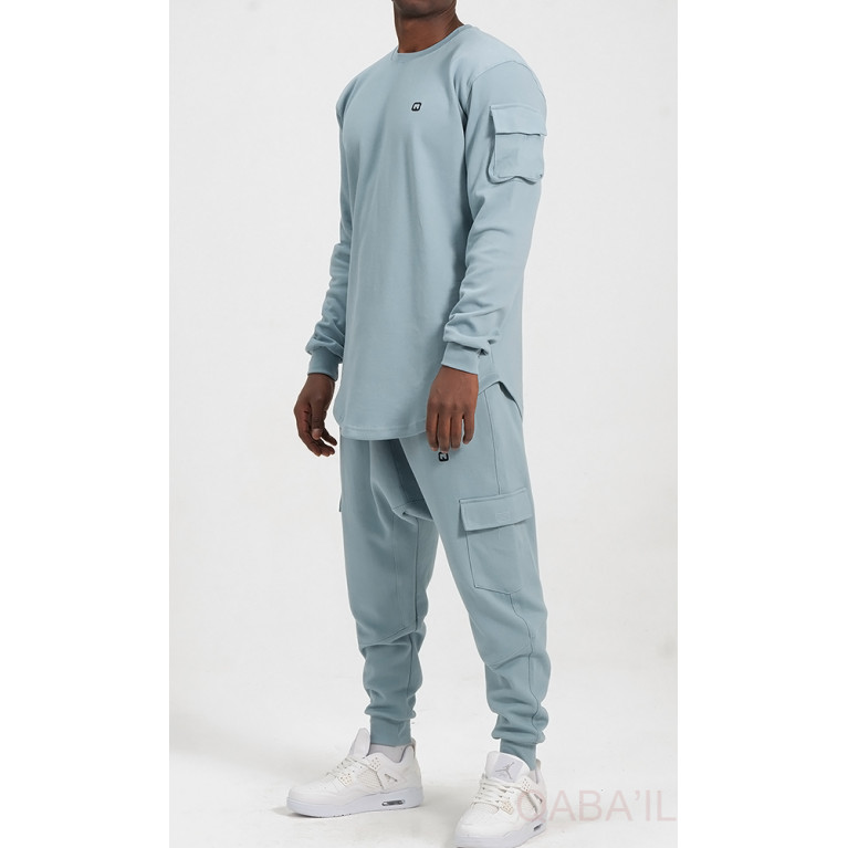 Ensemble Sarouel et Sweat Kaki Pastel, Survêtement Qaba'il : Sniper