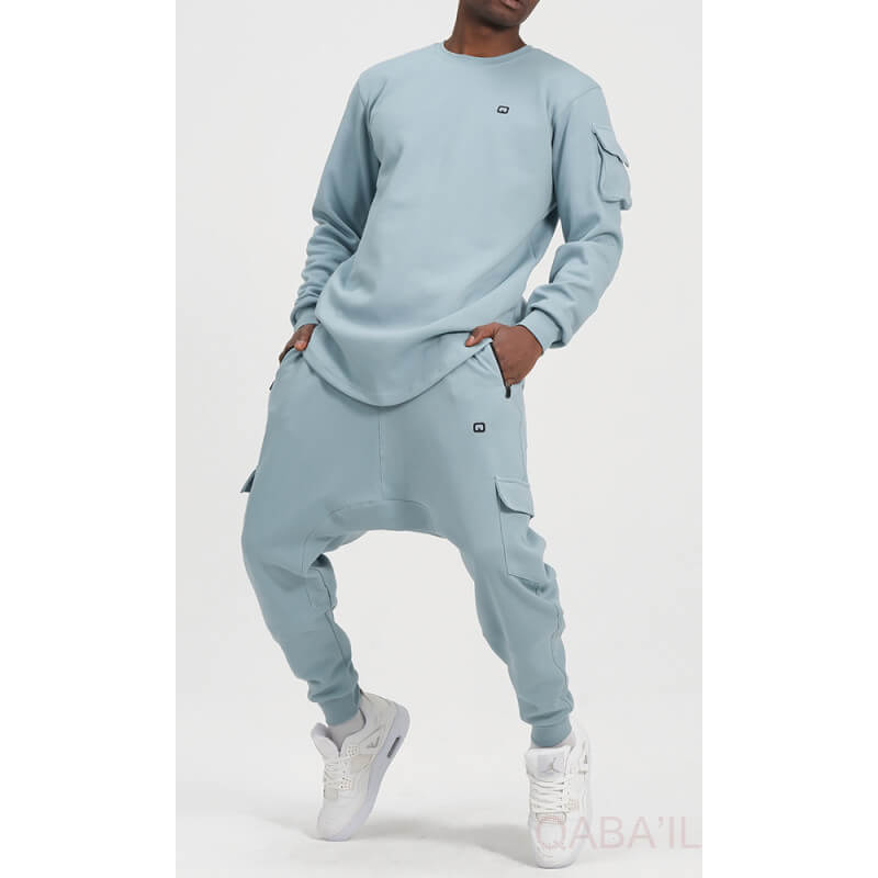 Ensemble Sarouel et Sweat Kaki Pastel, Survêtement Qaba'il : Sniper