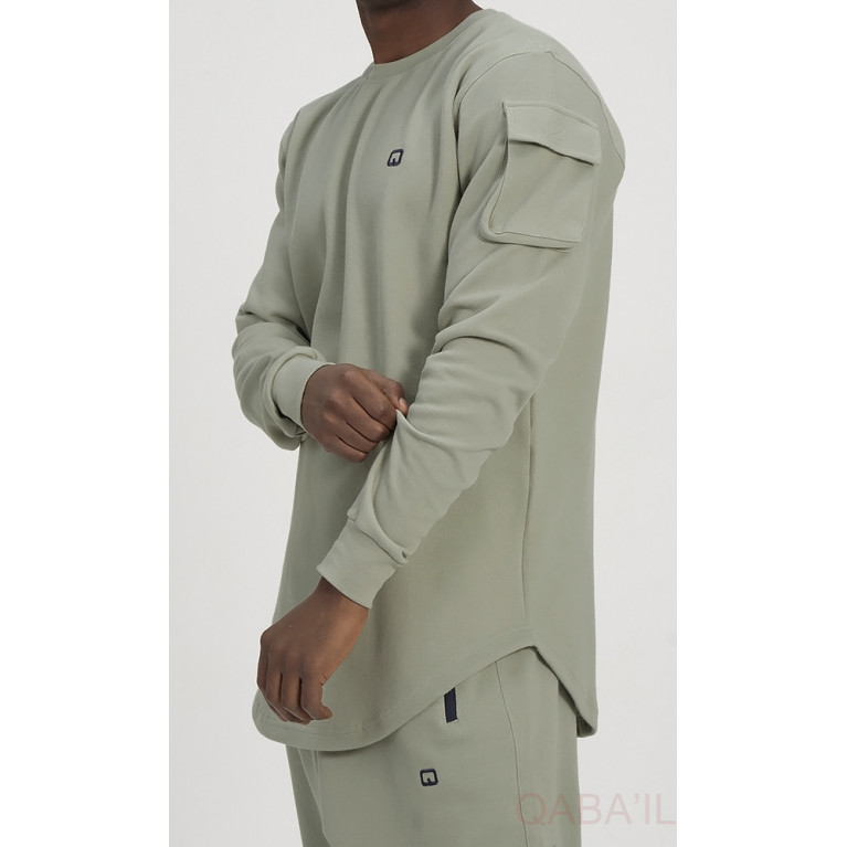 Ensemble Sarouel et Sweat Kaki, Survêtement Qaba'il : Sniper Ensemble Sarouel et Sweat Kaki, Survêtement Qaba'il : Sniper