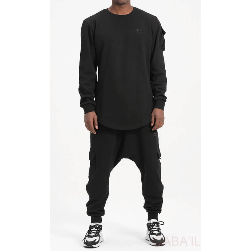 Ensemble Sarouel et Sweat Noir, Survêtement Qaba'il : Sniper