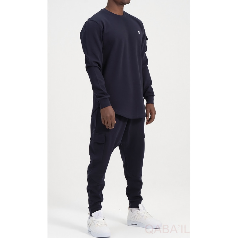 Ensemble Sarouel et Sweat Bleu Nuit, Survêtement Qaba'il : Sniper NEO