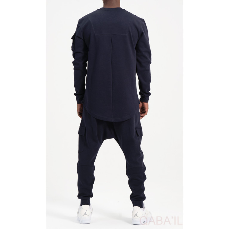 Ensemble Sarouel et Sweat Bleu Nuit, Survêtement Qaba'il : Sniper NEO