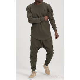 Ensemble Sarouel et Sweat Gris Chiné, Survêtement Qaba'il : Sniper