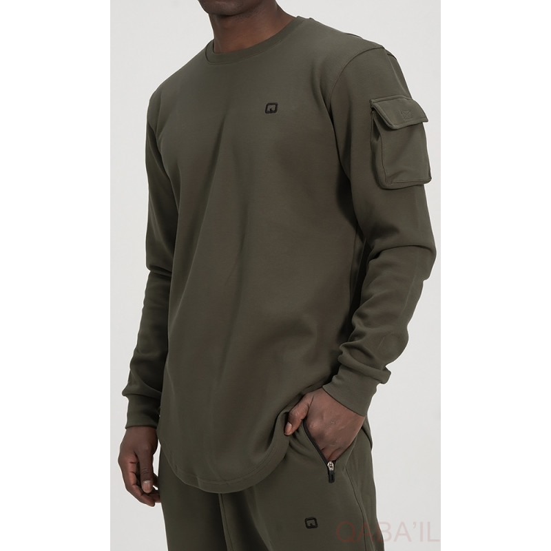 Ensemble Sarouel et Sweat Gris Chiné, Survêtement Qaba'il : Sniper