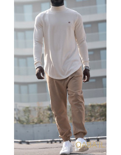 Pull Col Montant Qaba'il : Beige