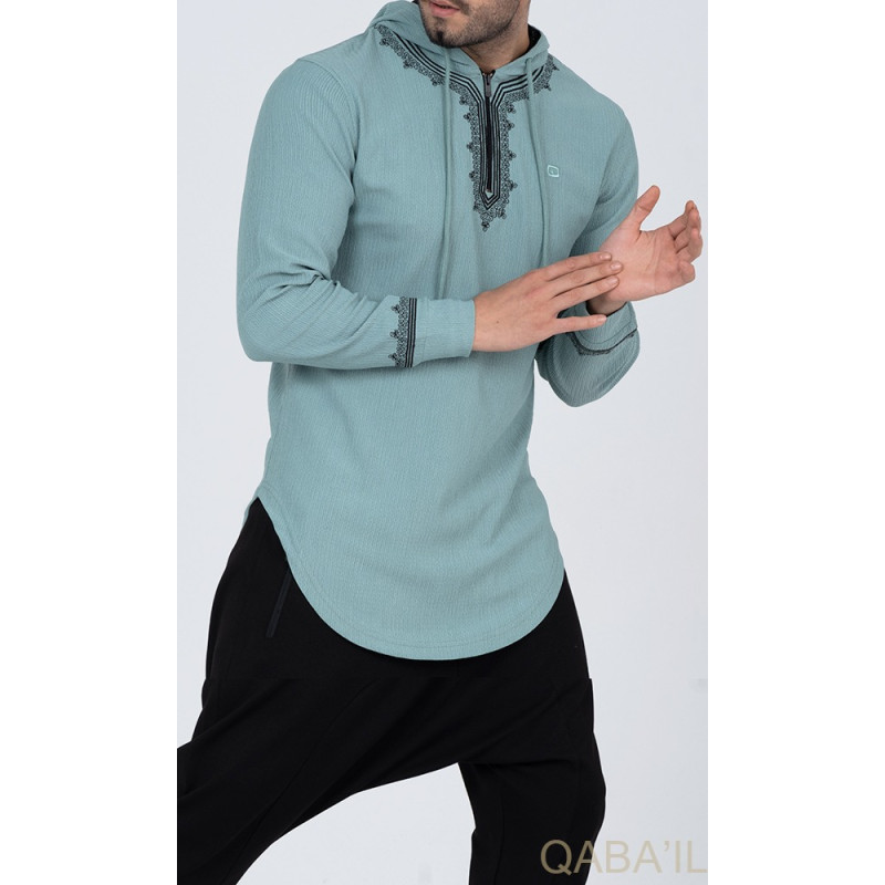 Sweat Vert Amande Qaba'il : Etniz Relief Sweat Vert Amande Qaba'il : Etniz Relief