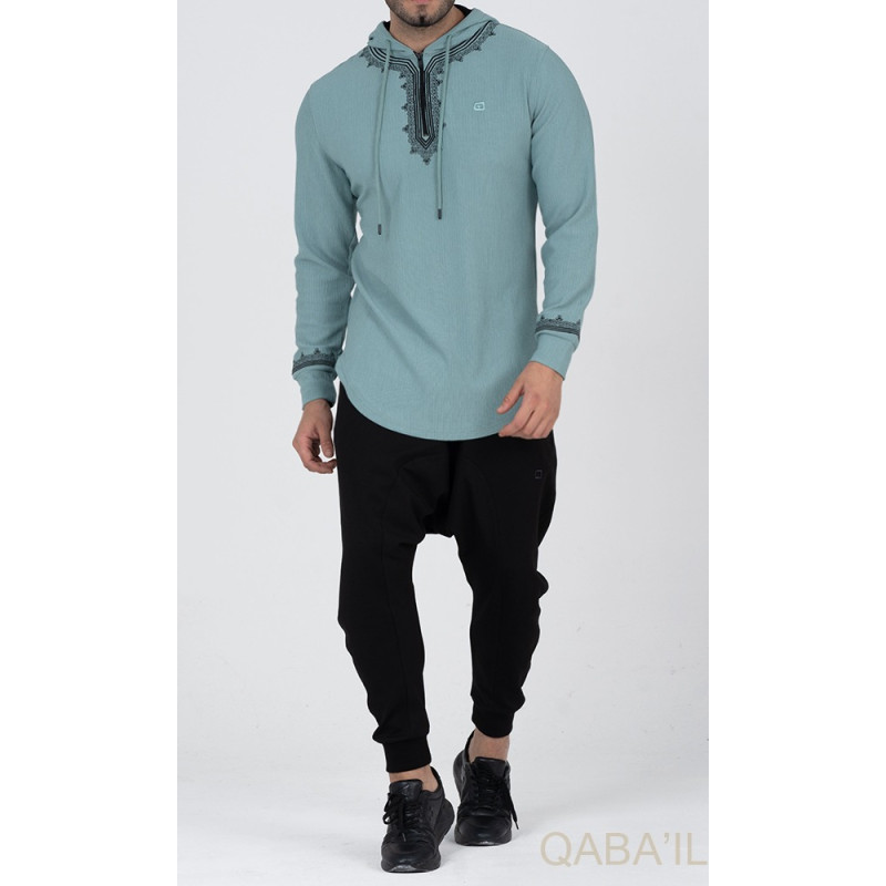 Sweat Vert Amande Qaba'il : Etniz Relief Sweat Vert Amande Qaba'il : Etniz Relief