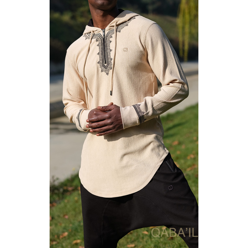 Sweat Beige Qaba'il : Etniz Relief Sweat Beige Qaba'il : Etniz Relief