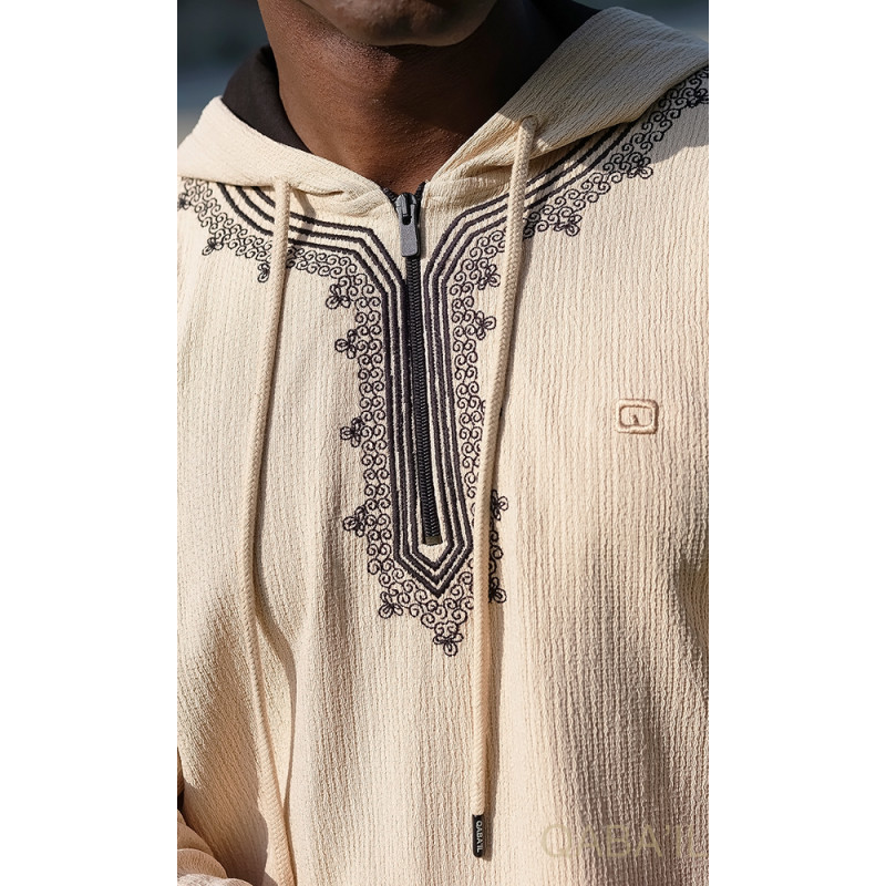 Sweat Beige Qaba'il : Etniz Relief Sweat Beige Qaba'il : Etniz Relief