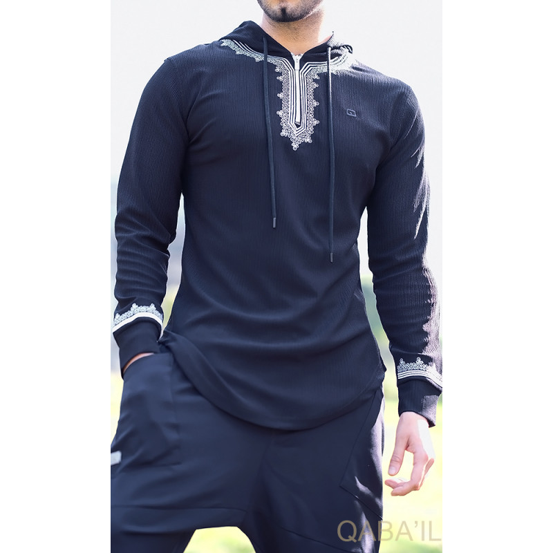 Sweat Bleu Nuit Qaba'il : Etniz Relief Sweat Bleu Nuit Qaba'il : Etniz Relief