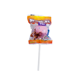 Sucette Rose Pâle Mammouth Pop - 5 Goûts Différents, Poudre au Centre et Bubble Gum - Bonbon Halal - Zed Candy