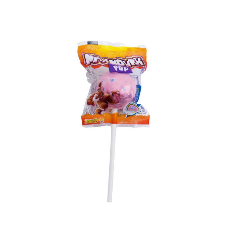 Sucette Rose Pâle Mammouth Pop - 5 Goûts Différents, Poudre au Centre et Bubble Gum - Bonbon Halal - Zed Candy
