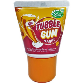 Tubble de Chewing-Gum à la Mangue - Tube de Bubble Gum Mango - Lutti