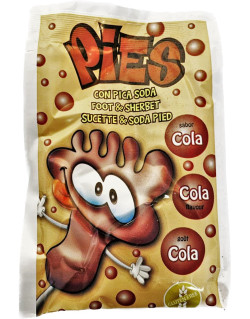 Sucette Pied Avec Poudre Effervescente Goût Cola - Cedran Caramelos