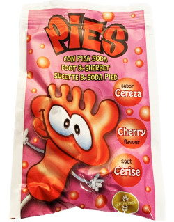 Sucette Pied Avec Poudre Effervescente Goût Cerise - Cedran Caramelos