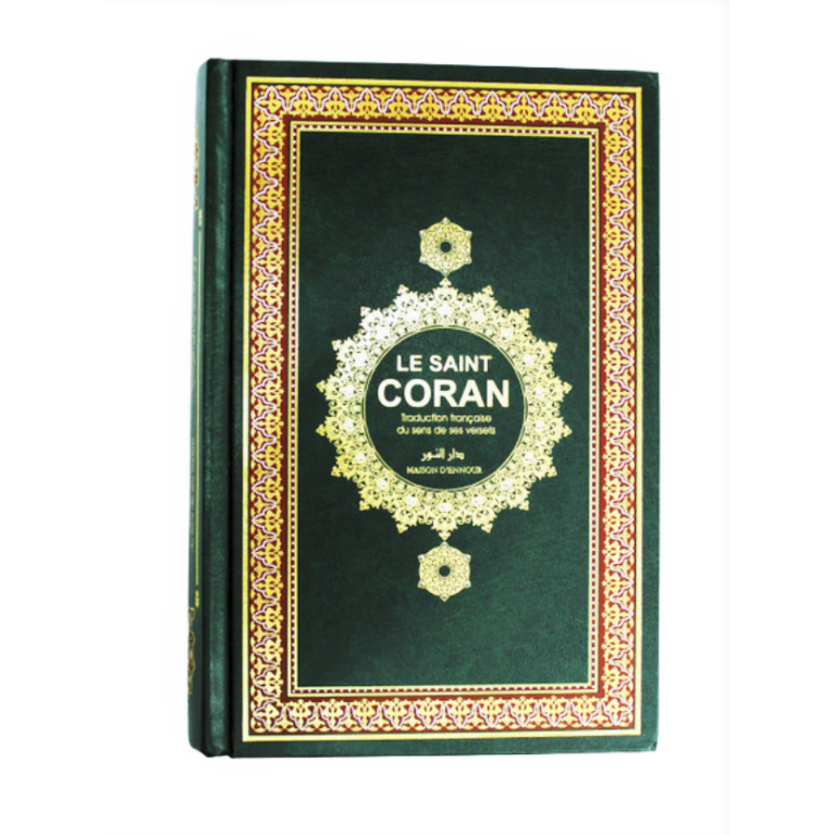 Le Noble Coran en Simili Cuir Vert - Français et Arabe - Mohammad Hamidoullah - Edition Ennour