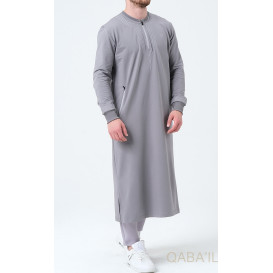 Qamis Long - Noir et Broderie Or - Qaba'il : Sham