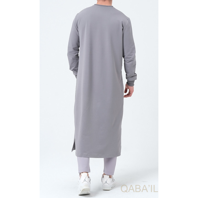 Qamis Long - Noir et Broderie Or - Qaba'il : Sham