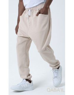 Sarouel Stretch Beige - New Coton - Qaba'il : Coupe Droite - Pants Elastanne