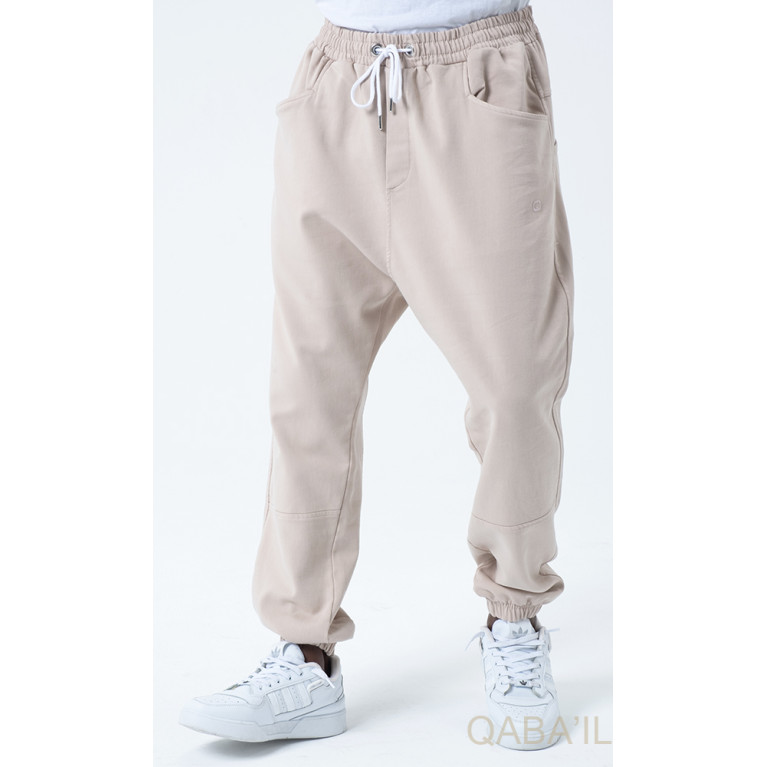 Sarouel Stretch Beige - New Coton - Qaba'il : Coupe Droite - Pants Elastanne