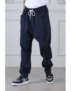 Sarouel Stretch Bleu Nuit - New Coton - Qaba'il : Coupe Droite - Pants Elastanne