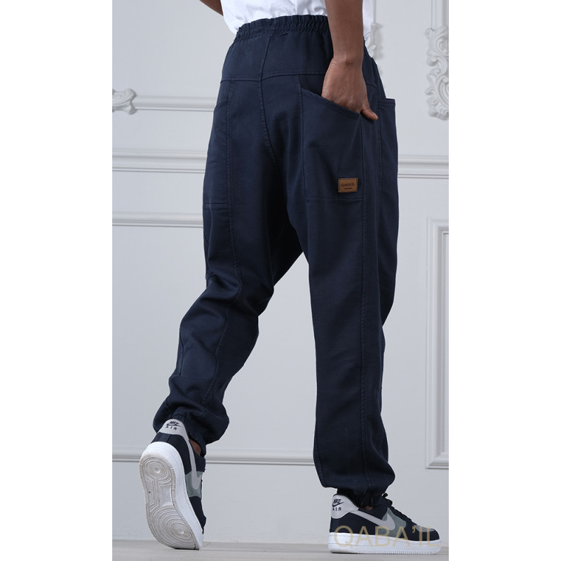 Sarouel Stretch Bleu Nuit - New Coton - Qaba'il : Coupe Droite - Pants Elastanne