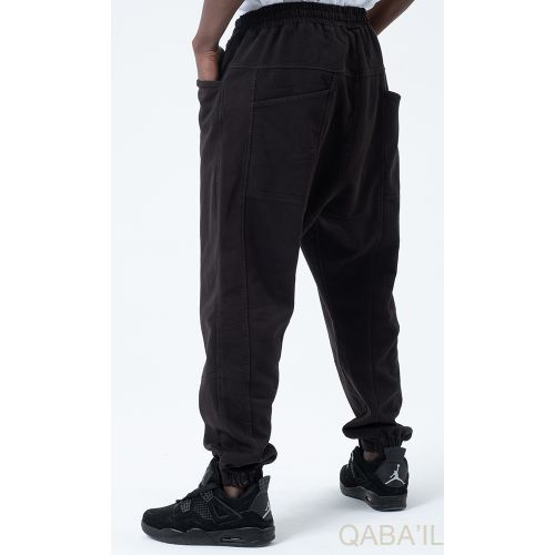 Sarouel Stretch Noir - New Coton - Qaba'il : Coupe Droite - Pants Elastanne