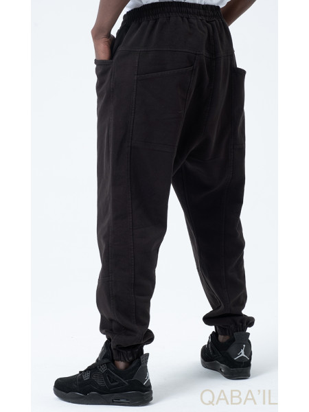 Sarouel Stretch Noir - New Coton - Qaba'il : Coupe Droite - Pants Elastanne