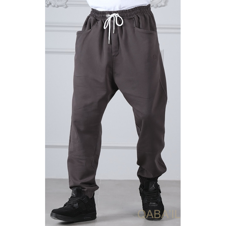 Sarouel Stretch Anthracite - New Coton - Qaba'il : Coupe Droite - Pants Elastanne