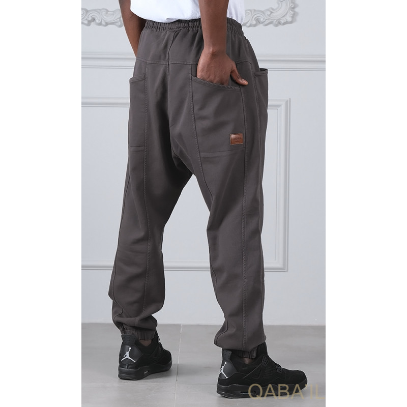 Sarouel Stretch Anthracite - New Coton - Qaba'il : Coupe Droite - Pants Elastanne