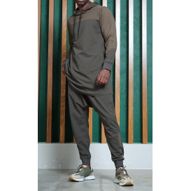 Ensemble Qamis Court + Sarouel - Noir et Violet - Qaba'il : Veloce