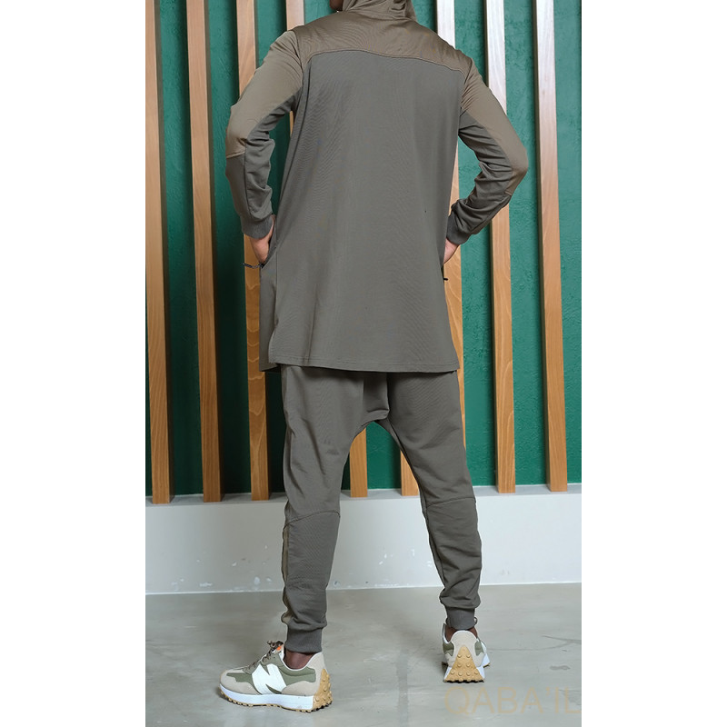 Ensemble Qamis Court + Sarouel - Noir et Violet - Qaba'il : Veloce