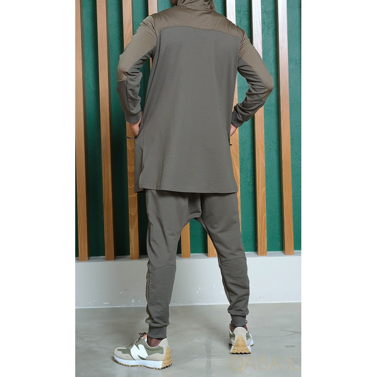 Ensemble Qamis Court + Sarouel - Noir et Violet - Qaba'il : Veloce