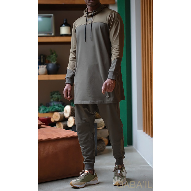 Ensemble Qamis Court + Sarouel - Noir et Violet - Qaba'il : Veloce