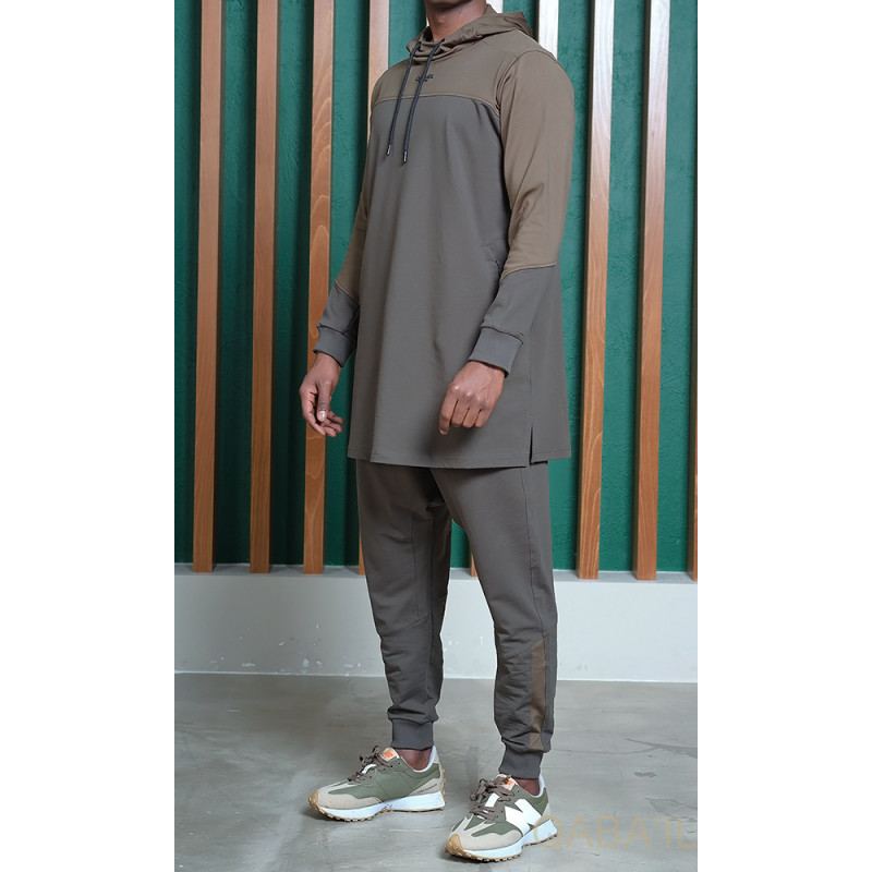 Ensemble Qamis Court + Sarouel - Noir et Violet - Qaba'il : Veloce