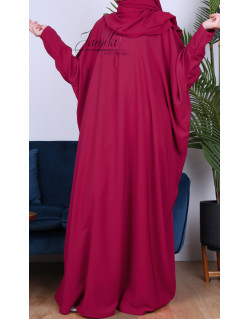 Abaya Papillon - Framboise - Microfibre Léger - Jamila