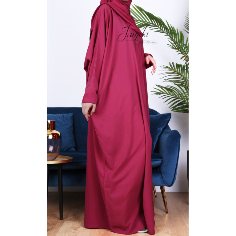 Abaya Papillon - Framboise - Microfibre Léger - Jamila