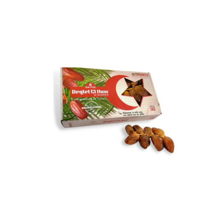 Dattes Algérian Delglet Noor Dates - Ennakhl El Assil - 1 Kg