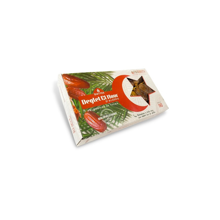 Dattes Algérian Delglet Noor Dates - Ennakhl El Assil - 1 Kg