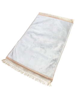 Tapis de prière blanc nacré uni, 73 x 109,50 cm, semi-molletonné et anti-dérapant