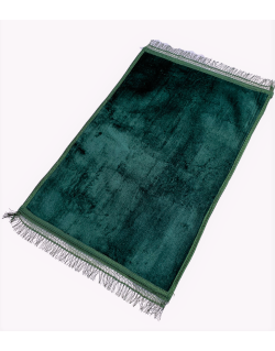 Tapis de prière vert uni, 73 x 109,50 cm, semi-molletonné et anti-dérapant